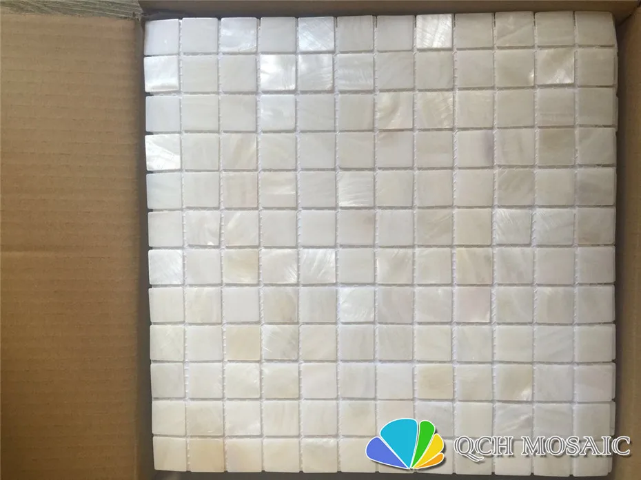 

White freshwater shell mother of pearl mosaic tile for kitchen backsplash and bathroom 11 square feet/lot 25x25chip size
