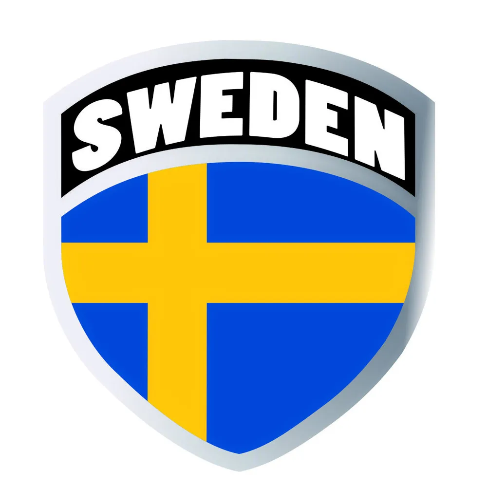 

Sweden Flag Set Shield Sticker Sweden Badge Vinyl Helmet Sticker Window Personality Accessories Car