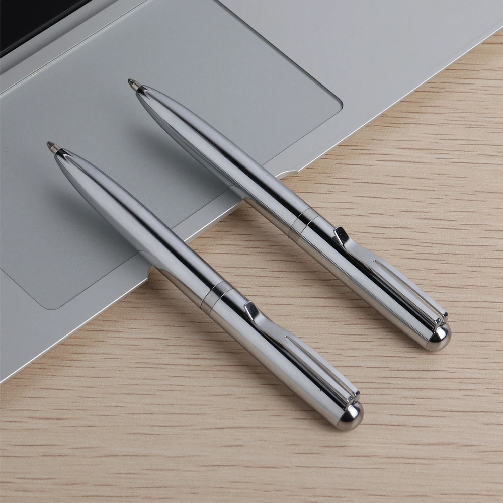 1 шт. мини шариковая ручка из металлического материала, вращающиеся ручки для школы, офиса, мини-ручка, пишущая ручка 0,7 мм, черные, синие чернила для заправки