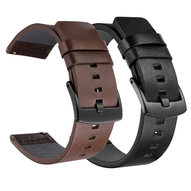 Ремешок кожаный для Samsung Galaxy watch Active 42 мм Gear Sport S2 быстросъемный браслет Huami Amazfit