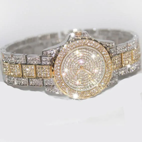 Prix pour Célèbre Marque Bling Rose D'or Montre En Cristal Élégant Femmes Montre De Luxe Scintillant Cristal Or Shinning Diomand Strass Bracelet Prix pour Célèbre Marque Bling Rose D'or Montre En Cristal Élégant Femmes Montre De Luxe Scintillant Cristal Or Shinning Diomand Strass Bracelet