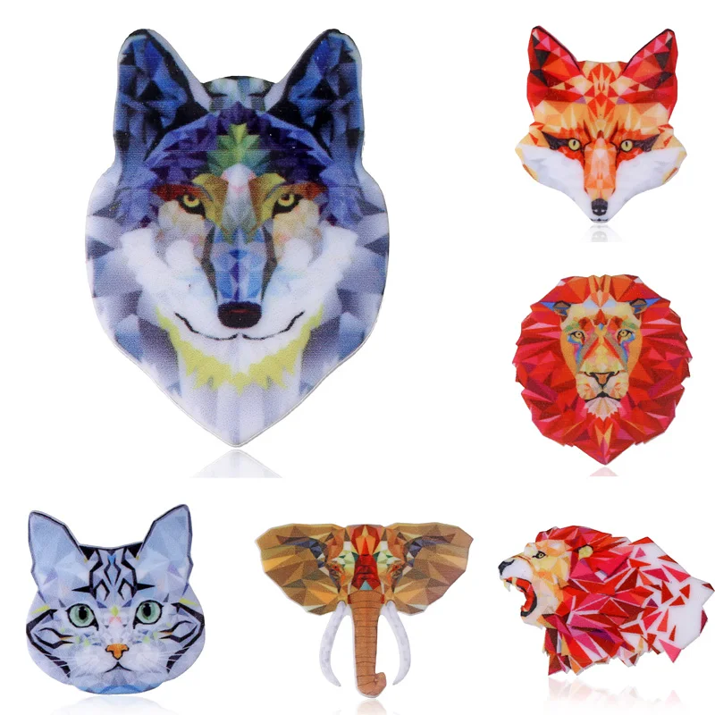 

Acrylic Dog Brooch For Women Cat Brooch Collar Pins Corsage Printing Bohemia Ethnic Pet Animal Brooch Badges Jewelry Accessories