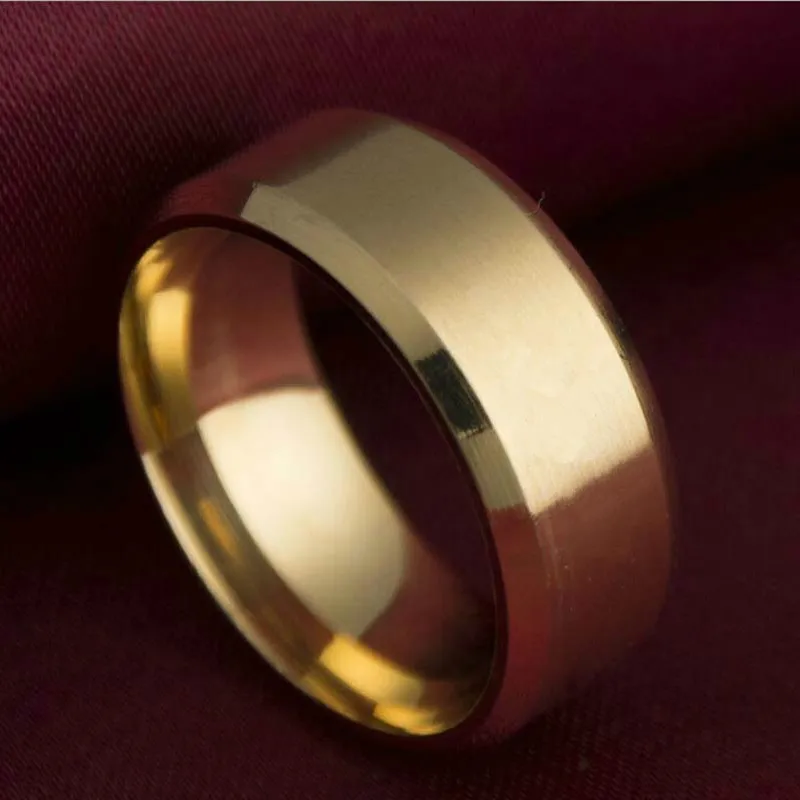 3 Colors Fashion tungsten rings 8MM wide Silver & gold color wedding rings for women and men jewelry