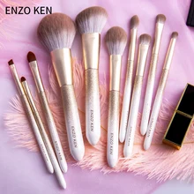 ENZO KEN 10 шт. набор кистей для макияжа Пудра основа для макияжа Тени для век Косметика Мягкие синтетические волосы кисти для макияжа