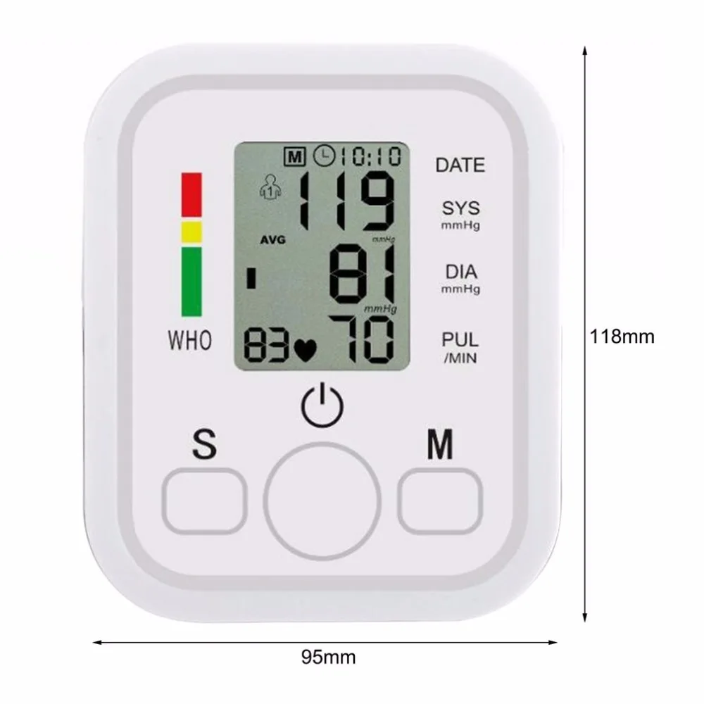 Arm Электрический тонометр 99 память Монитор артериального давления Пульсоксиметр бытовой Сфигмоманометр монитор здравоохранения