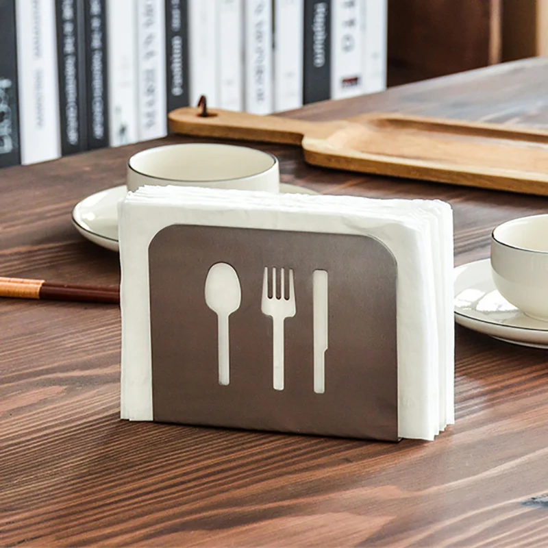 

Stainless Steel Tissue Paper Boxes Napkin Holder Case, for Restaurant/Kitchen/ Office Desktop Table