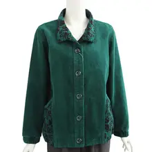 Высокое качество, новинка, весеннее и осеннее пальто для женщин среднего возраста, повседневное Свободное пальто размера плюс 4XL, Вельветовая куртка, пальто AE1343