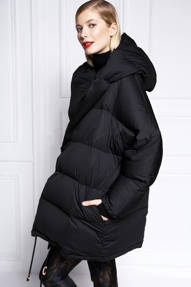 2017 Новый Зимний толстый теплый пуховик большой ярдов свободный стиль пальто с капюшоном для холодной зимы essential