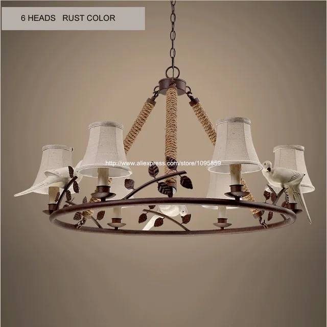 Vintage Country Style Bird Dining Room Chandelier Lighting 3 6 Vintage Country Style Bird Dining Room Chandelier Lighting 3 6 Lights Living Hemp