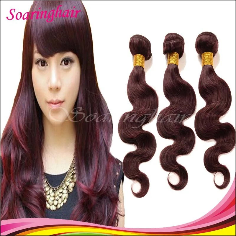 3pcs Tissage Bresilienne 99j Red Wine Color Burgundy Weave Body