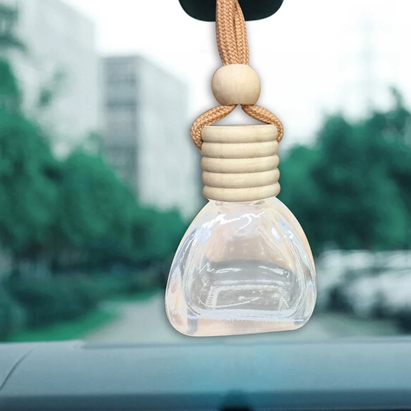 Авто простой эфирное масло орнамент Стайлинг Висячие флакон духов автомобильный воздушный выход пустые аксессуары квадратное дно прозрачное стекло