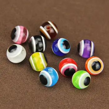 

4mm/400pcs 5mm/300pcs Mixed Beads Round Evil Resin Eye Stripe Spacer Beads Jewelry Fashion DIY Bracelet For Making Women Gifts