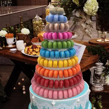 

10 Tiers Round Macaron Tower Stand Cake Display Rack for Wedding Birthday Decor