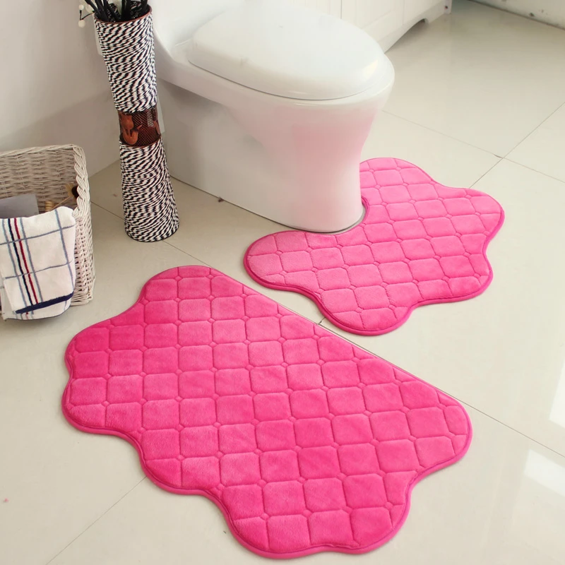 Blesiya Animal Print Soft Bath & Toilet Pedestal Mat Cover Bathroom Mat Set