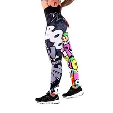 Новые модные женские туфли тонкий эластичный Высокая Талия Леггинсы ВОРКАУТ, отжимания леггинсы бум печати брюки спортивная одежда для Для женщин тренажерный зал