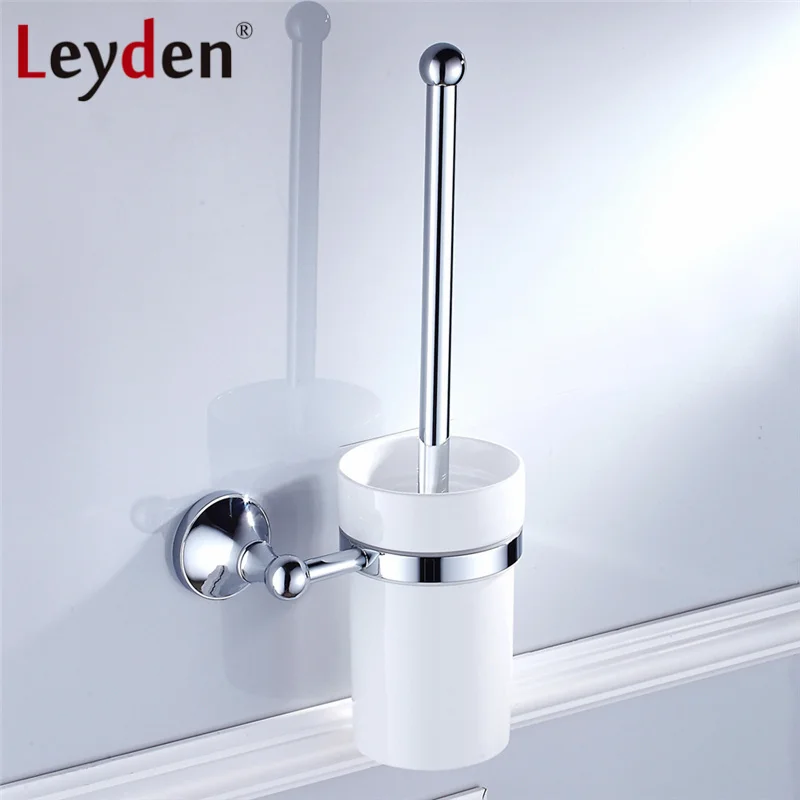 Leyden Luxury Toilet Brush Holder with Ceramic Cup ORB/ Antique Brass