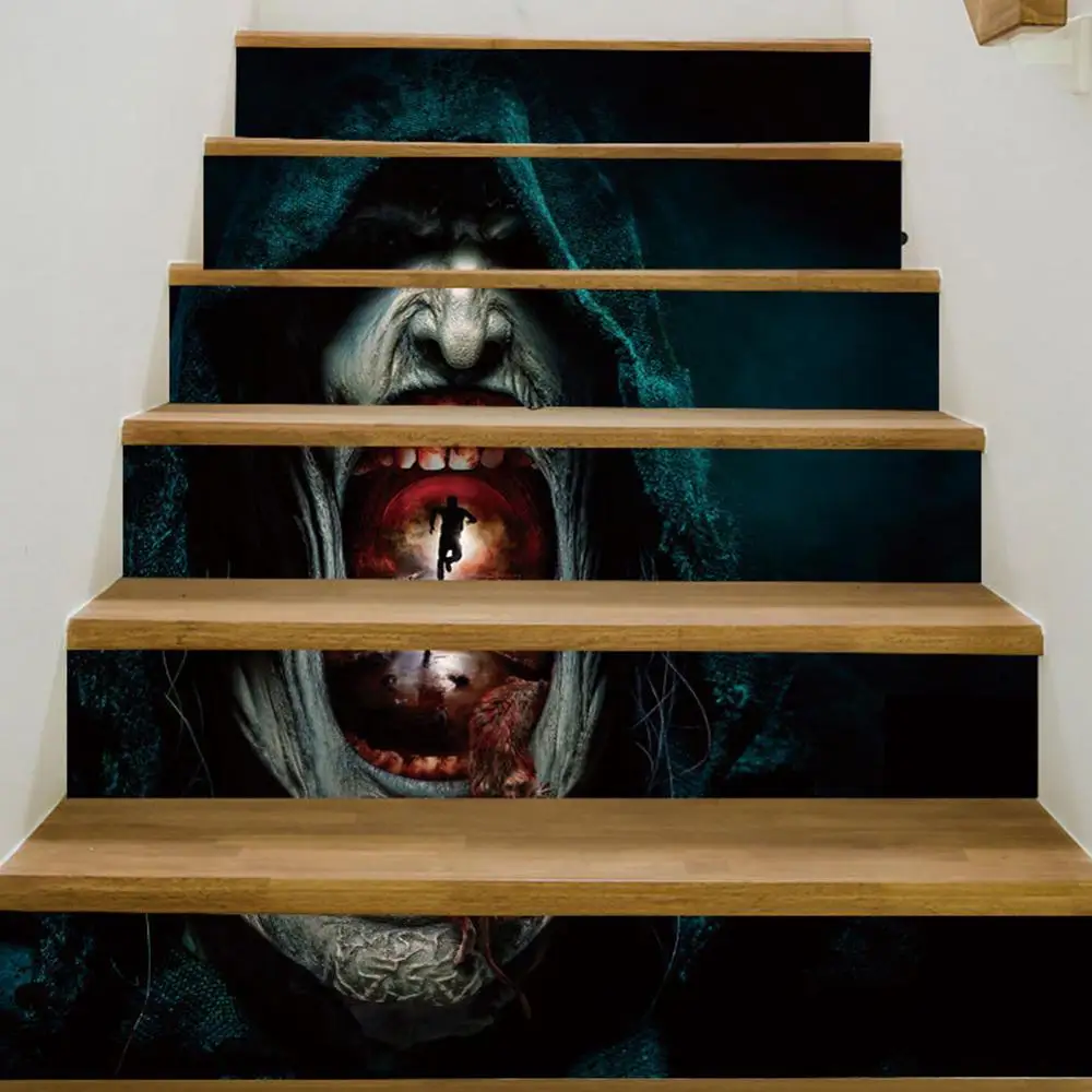 

Halloween Ghost 3D Door Sticker Bar Elevator Hallway Stairs Home Door Decoration