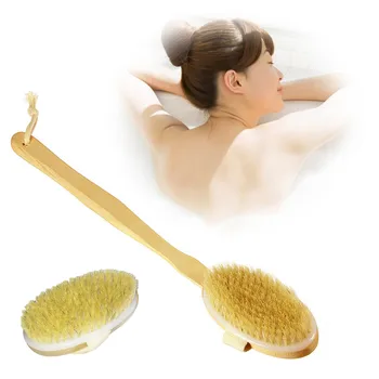 

2PCS Bristle Bath Body Brush with Long Removable Handle for Bath SPA Shower Massage