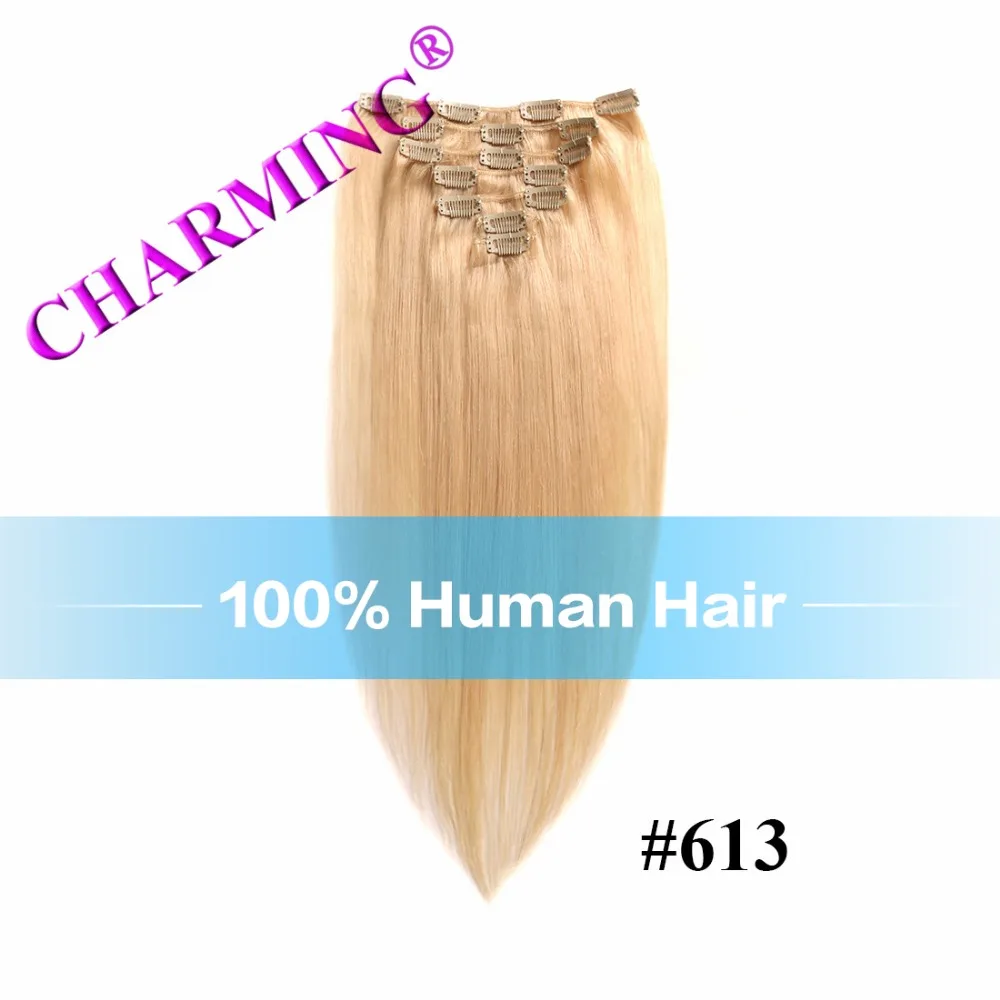Chamring 100 font b Brazilian b font Natural font b Hair b font Blonde Clip In
