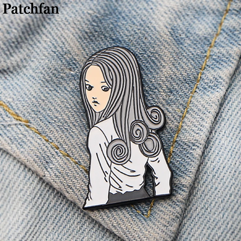 Patchfan японский ужас Junji Ito Uzumaki цинковый галстук булавки броши для рюкзака, одежды для мужчин и женщин Декоративные значки медаль A2065