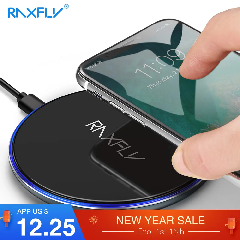 RAXFLY Qi 10W Wireless Charger For iPhone X S MAX XR X Samsung Note 9 S9 Fast Wireless Charging Charger Pad Cargador Inalambrico RAXFLY Qi 10W Wireless Charger For iPhone X S MAX XR X Samsung Note 9 S9 Fast Wireless Charging Charger Pad Cargador Inalambrico