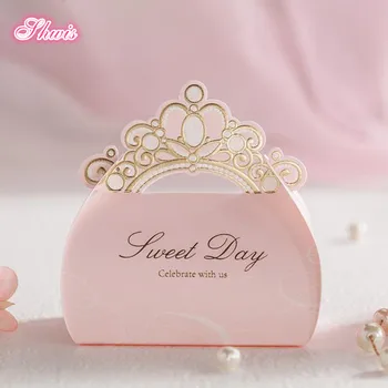 

50pcs Wedding Favor Candy Box For Party Supply Wedding gifts Pink And Red Party Souvenir Boda