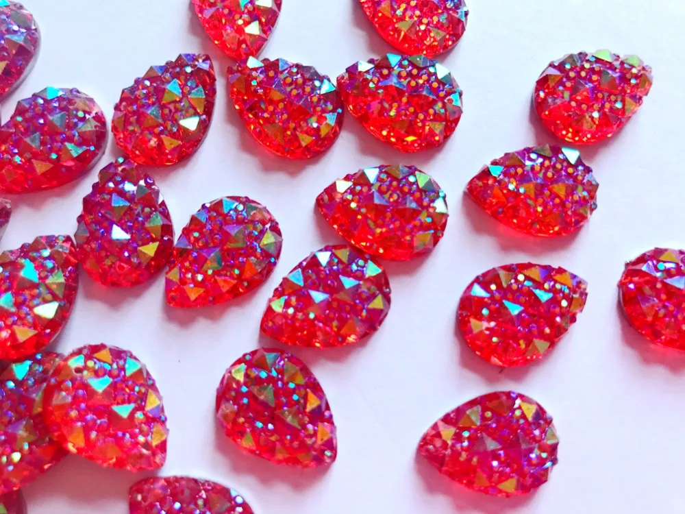 100pcs new fashion style sew on crystal red rhinestones flatback drop