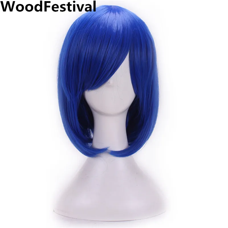 

pink short bob wigs synthetic hair wig short straight wigs blonde women black red dark blue wig heat resistant WoodFestival