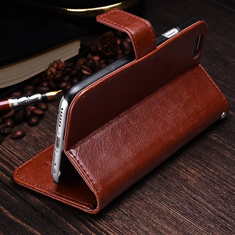 Чехол бумажник TOMKAS для iPhone 8 Plus откидной из искусственной кожи в деловом стиле