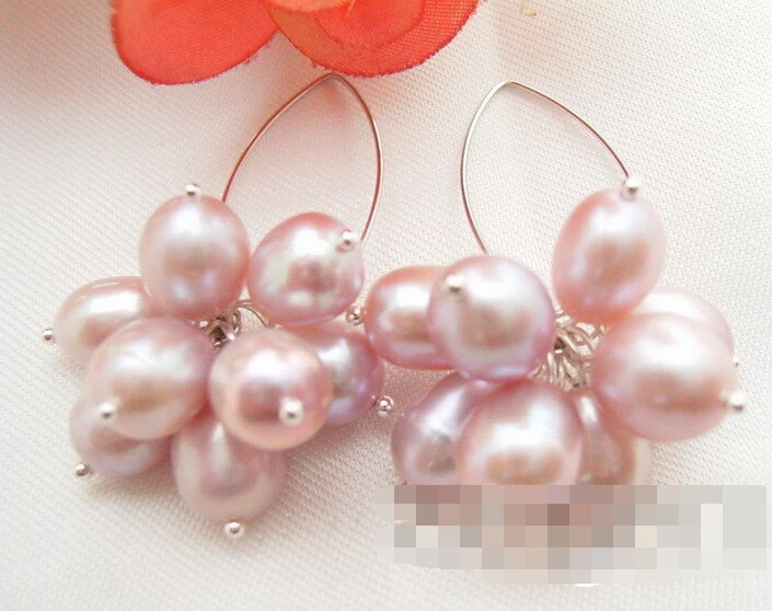 

hot sell new - free shipping 13297 Purple Rice Pearl Earring