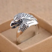 Thailand 100% Real 925 Sterling Silver Ring with hawk Jewelry for Jewelry Vintage Rings
