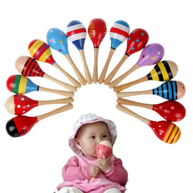 

Subcluster 10 Pcs/Set Cute Baby Kids Sound Music Gift Toddler Rattle Musical Wooden Colorful Toys