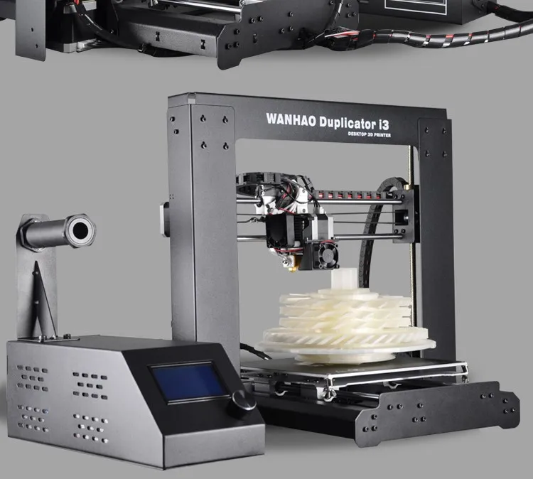 WANHAO 3d принтер i3 V2.1, DIY настольный 3d принтер, со встроенным размером 200*200*180 мм, Бесплатная нить, SD карта и ЖК-дисплей в подарок