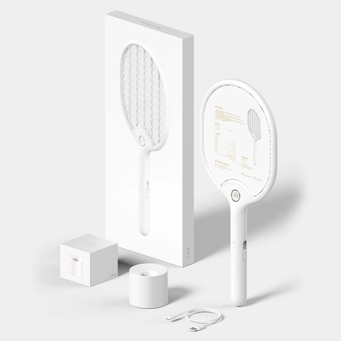 Новая многофункциональная перезаряжаемая ошибка Zapper USB электрическая Москитная домашняя муха Swatter светодиодный насекомый убийца ракетка борьба с вредителями-белый