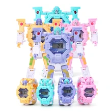 Best Selling Boutique 3 In One Deformation Watch Toy Creative Electronic Deformation Robot Boy Children Sports Watch Toy Gifts
