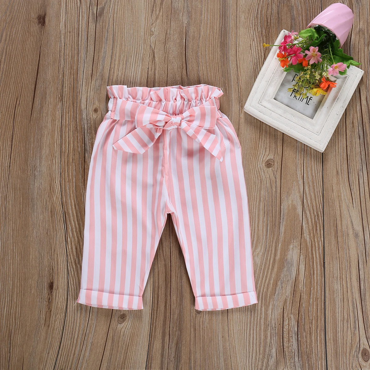 Малышей Одежда для детей; малышей; девочек комбинезон без рукавов топы штаны в полоску из 2 предметов летняя одежда
