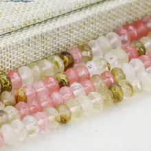 5X8mm Multicolor Turmalina Sandía Cuentas del Ábaco Adornos Artesanales Gemas Facetadas Granos Flojos de Jasper Jade Piedra Fabricación de La Joyería