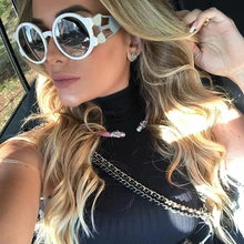 Frauen Runde Sonnenbrille Neue Trendy Marke Designer Retro Sonnenbrille Chic Hohl Rahmen Brillen Für Männer Frauen UV400 lente