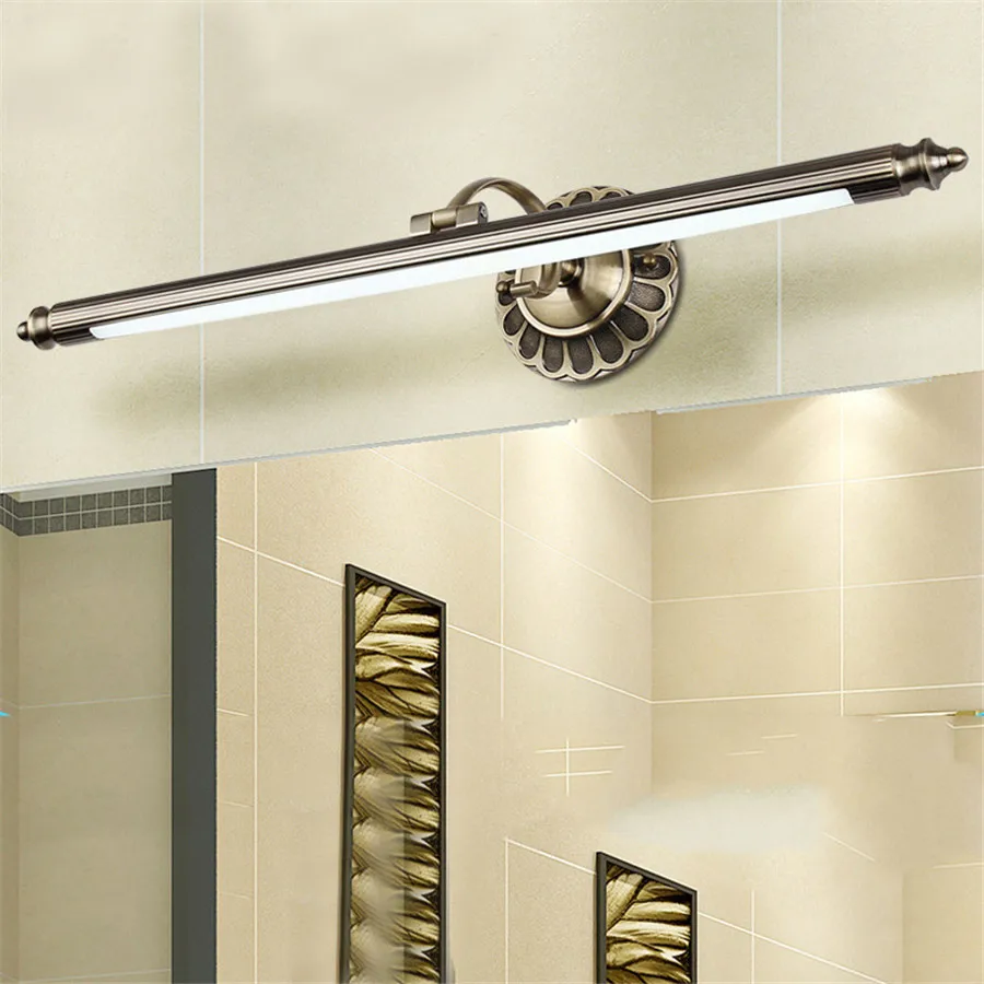 

8W 50CM Luxury LED Bathroom Mirror Lamp Retro Bronze Cabinet Vanity Mirror Lights Waterproof Wall Lamp Fixture AC220V