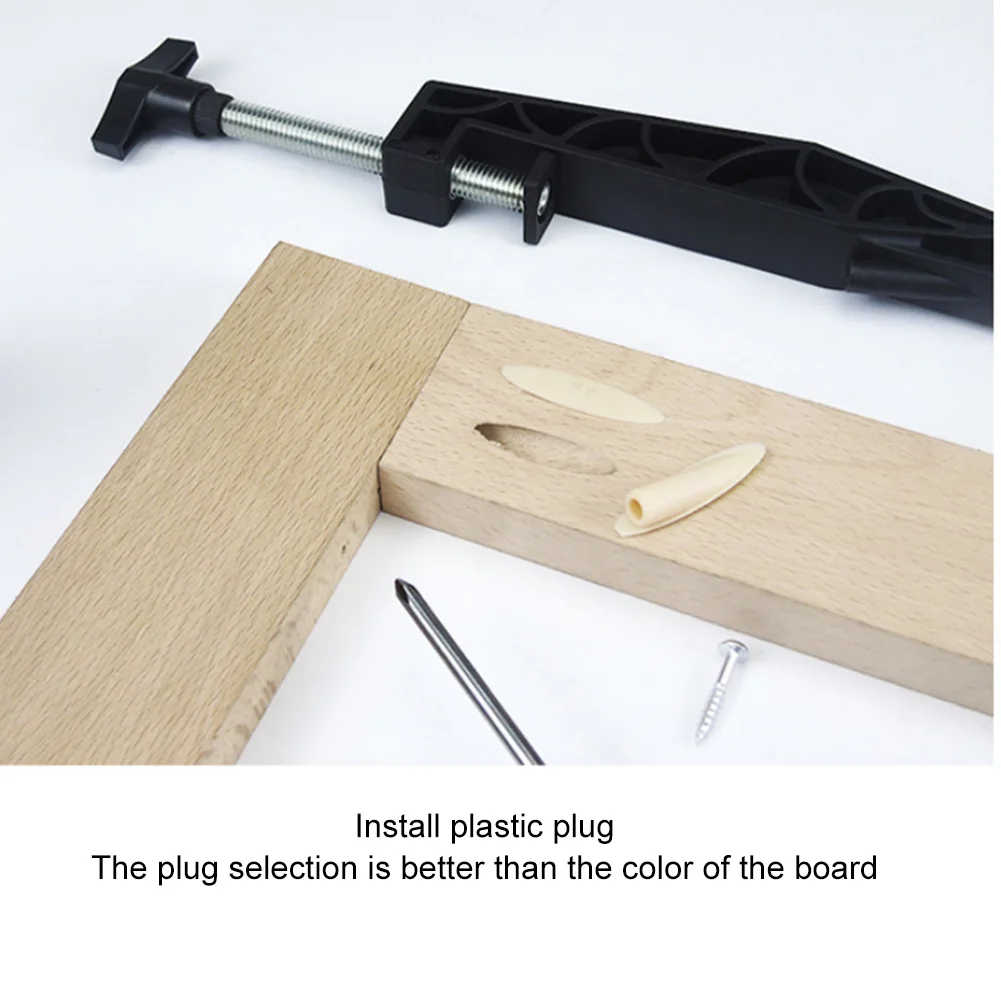 

Pocket Hole Jig Step Drill Bit Set Dowel Drilling Guide Slant Hole Jig Woodworking Locator Tools LKS99