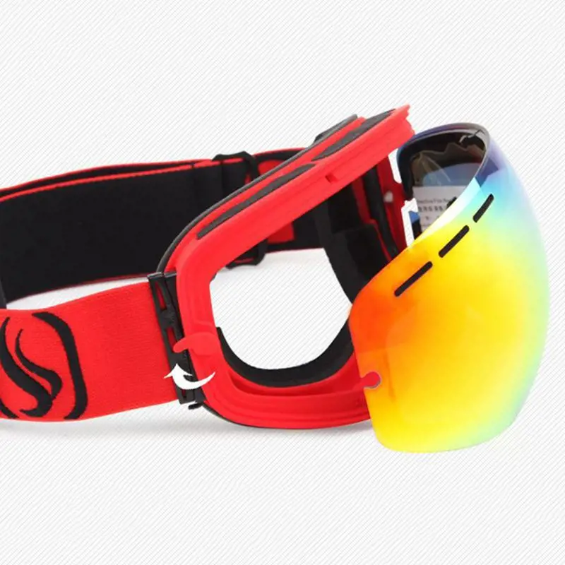 ELOS-BE Niza nueva marca doble lente UV400 Anti-vaho ultraligero esquí gafas mujeres hombres gafas de snowboard con Elasti