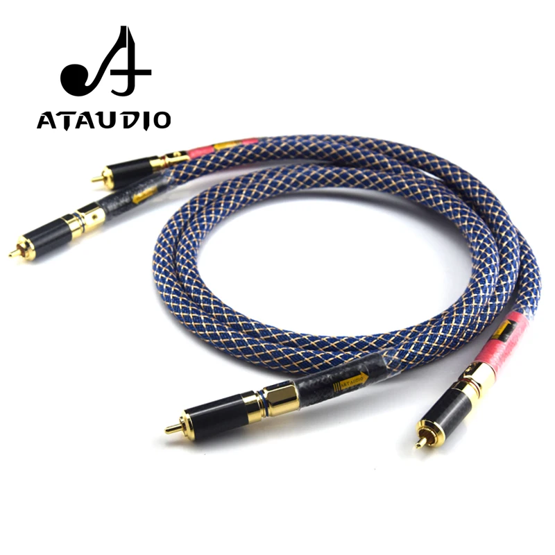 ATAUDIO одна пара Ortofon 8N OFC hi fi RCA кабель чистый медный intecconnect аудиокабель с заглушками