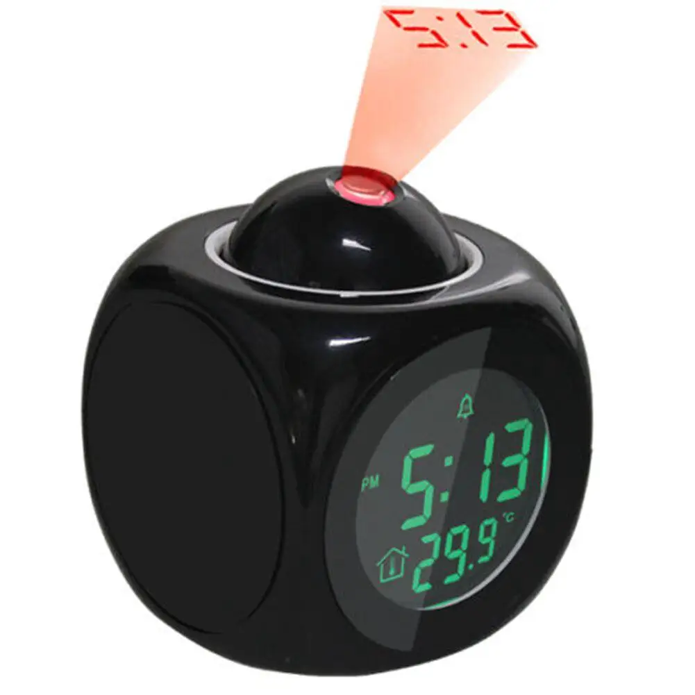 

New Fashion Attention Projection Digital Weather LCD Snooze Alarm Clock Projector Color Display LED Backlight Bell Timer