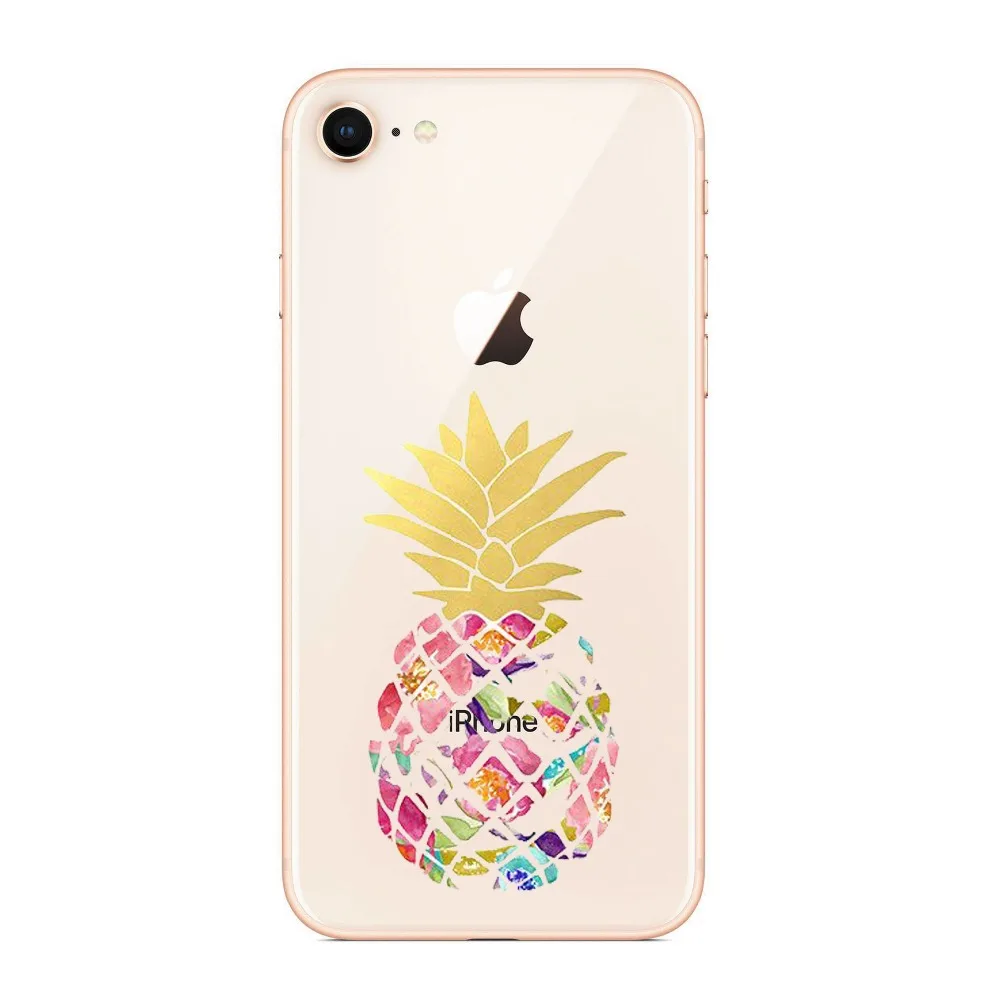 Интересные чехлы для телефонов с изображением ананаса iphone 8 7 7Plus 6 6splus 5S SE X