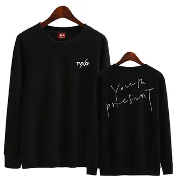 

Kpop tvxq your present concert same printing o neck pullover hoodies U-KNOW same unisex thin loose sweatshirt 4 colors