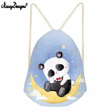 Noisydesigns Small Drawstring Bagk Girls Escolar Mini Backpack Cute Panda Pattern 3D Printed Backpack For Teenagers Shopping Bag