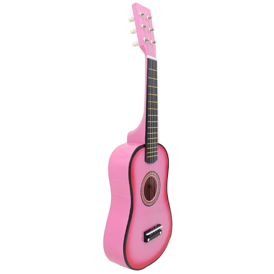 23 дюйма детские деревянные 6 струны гитара музыкальный инструмент игрушки для начинающих - Цвет: Розовый
