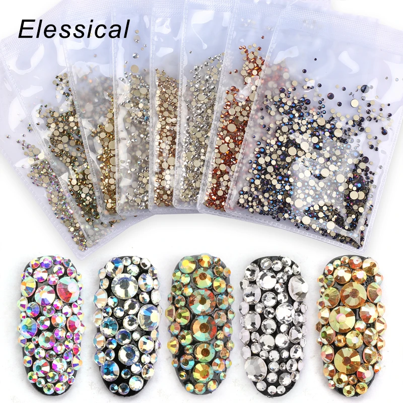 Elessical mezcla de diamantes de imitación para uñas, 1440 Uds., piedras de  diseño Strass, decoración de uñas, bisutería, abalorios 3d para uñas,  SUMINISTROS DE MANICURA|Diamantes de imitación y decoraciones| - AliExpress