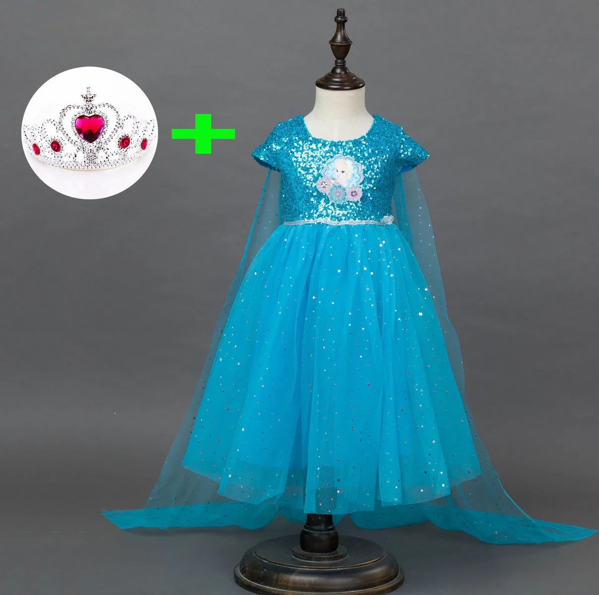 Summer Cap Sleeve Party Mesh Cape Dress Children 2 3 4 5 6 7 8 9 Years Baby Girl Tulle Sequin Dresses Kids Clothes Cotton Lining | Детская