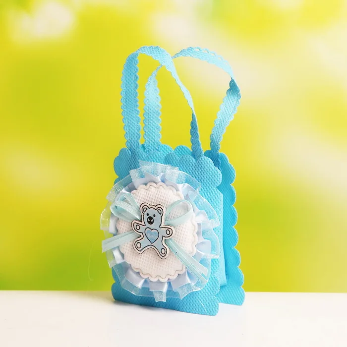 

Nonwoven Fabric Double Handle Wedding Candy Bags Party Favor Gift Bags For Wedding 24pcs
